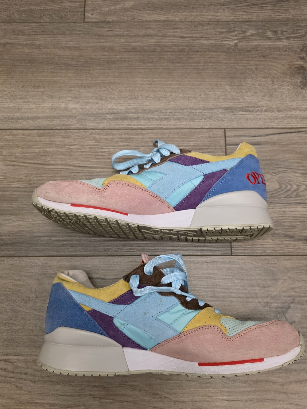 Diadora Intrepid Operation Multicolor Pastel Suede Sneakers - Made In Italy